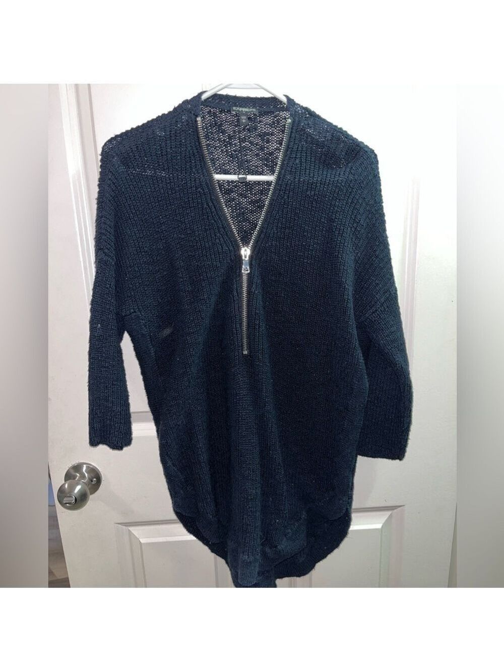 Express Black Sweater with Zipper Detail